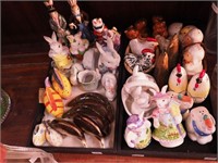 Two trays of figural, animal, fish and bird salt