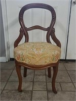 Antique Round Chair w/ Rolling Casters