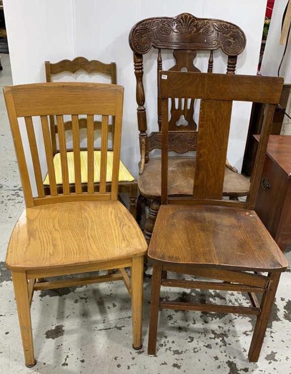 Variety of Oak & Pine Dining and Library Chairs