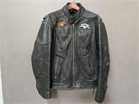 Hudson Leather Motorcycle Jacket with Patches