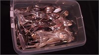 Large group of miscellaneous silverplate flatware