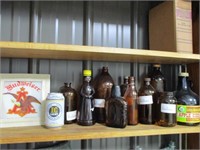 Collection of old bottles, Pitts Pirate Beer and A
