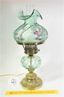 Electric Oil Style Lamp with Hand Painted Floral