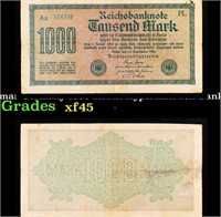 1922 Weimar Germany 1000 Marks Hyperinflation Bank