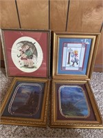 2 cross stitched/needle point framed pics and 2