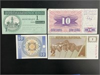 Foreign Paper Notes: Kyrgyzstan, Suriname,
