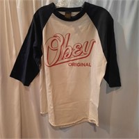 Obey Original Navy/White Baseball T-shirt - L
