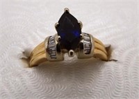 Women's 14K Gold Sapphire & Diamond Ring