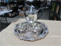 Silver plate tea set