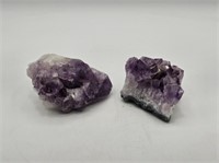 2 AMYTHEST CRYSTAL CLUSTERS - 4" X 3" X 2.25"