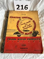 Vintage Canada Motor Parts Catalogue