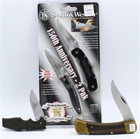 NIP Smith & Wesson Knife Set & 2 Folding Knives