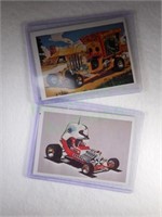 Lot of two Rare Hot Wheels trading cards from Mono