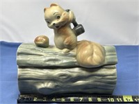 1960’s Brush McCoy Pottery Squirrel On Log Nut