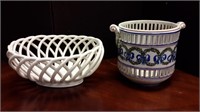 Ceramic Basket Bowl and Planter