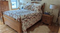 4 pc Oak Bedroom Suite with Queen Mattress