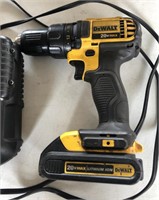 20V DeWalt drill with (2) batteries and charger