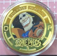 One piece anime 24K gold-plated coin