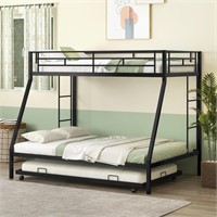 Twin over full bunk bed with trundle - new
