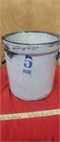 RUCKELS STONEWARE 5 GALLON CROCK