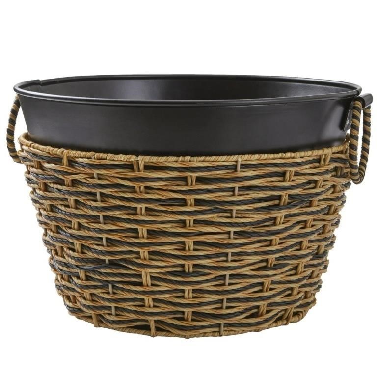 New Large Black Galvanized Tub Rattan Rust Proof