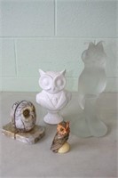 Assorted Owls Including Book Ends