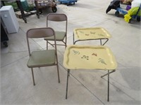 2 TV Trays and Chairs