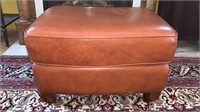 Handsome Brown Leather Ottoman