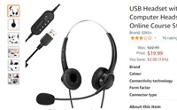 USB Headset with Microphone for PC