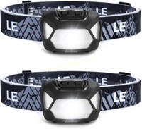 LE Headlamp 2-Pack  6 Modes  Waterproof