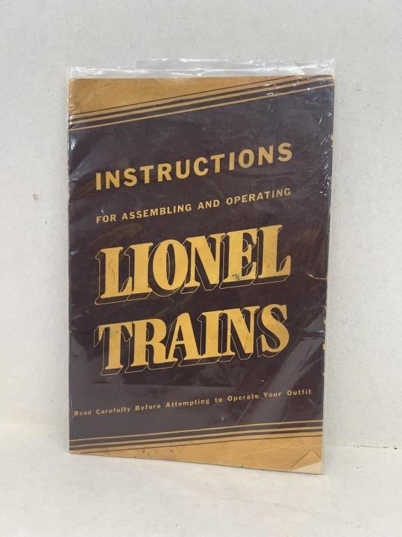 1939 Lionel train illustrated instruction manual