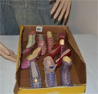 Miniature Shoe Collection in Reds Pinks Purples