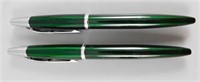 347/97 Lot of 2 Vintage Green Zepplin Ink Pens