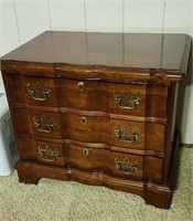 Wood 3 drawer nigjt stand approx 28 x 18 x 23