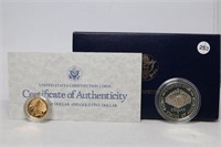 1987 Proof $5 Gold and $1 Silver Constitution