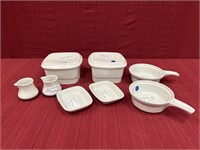 8 PCs. Hall Dinnerware: 2 Square leftovers with