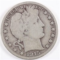 1915-D Barber Half Dollar - Full Rim