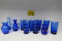 Blue Glass Tumblers & Vases