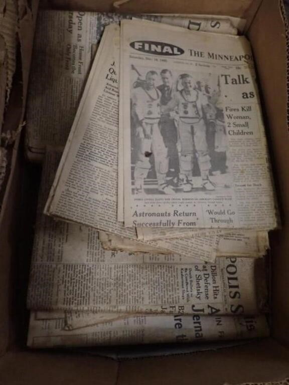 Box w/ Vintage Newspaper Articles!