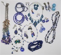 Blue Costume Jewelry - Art Glass, Beaded ++
