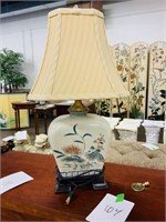 Vintage Chinoiserie painted Wildwood Lamp