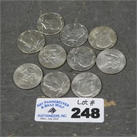 (10) 1967 Kennedy Half Dollars