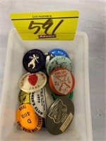 TUB OF VINTAGE NOVELTY BUTTONS