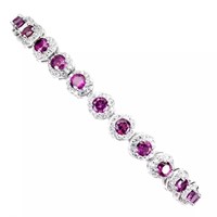 Natural Unheated  Rhodolite Garnet Bracelet