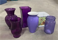 Purple vases and pots