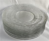 9 pcs Small Clear Glass Plates