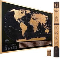 XL Scratch Off Map of The World