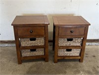 2 - Matching Night Stands with Basket Drawers