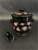 Pavlova Black Porcelain Jar with Scoop