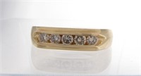 Gentleman's 14K Yellow Gold Diamond Ring